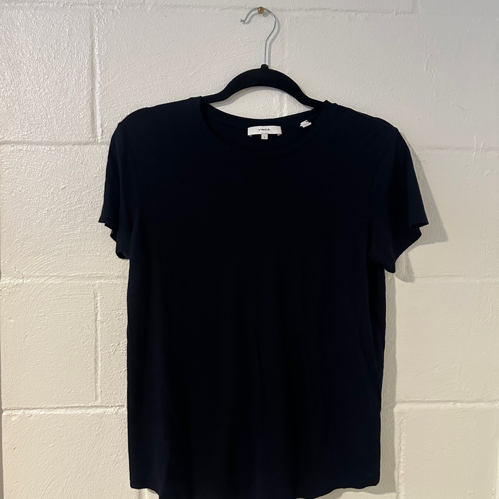 Vince Midnight Blue Navy Tee Cotton Modal Shirt S